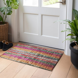 Piper Looms Chantille Stripes ACN1910 Putty Machine Washable Area Rug Scatter Lifestyle Image Feature