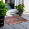 Piper Looms Chantille Stripes ACN1910 Putty Machine Washable Area Rug Scatter Outdoor Lifestyle Image Feature