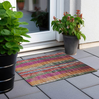 Piper Looms Chantille Stripes ACN1910 Putty Machine Washable Area Rug Scatter Outdoor Lifestyle Image Feature