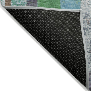 Piper Looms Chantille Stripes ACN1910 Teal Machine Washable Area Rug Backing Image