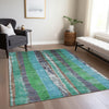 Piper Looms Chantille Stripes ACN1910 Teal Machine Washable Area Rug Lifestyle Image Feature