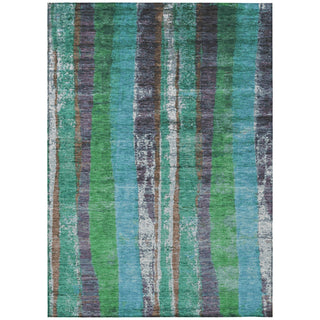 Piper Looms Chantille Stripes ACN1910 Teal Machine Washable Area Rug main image
