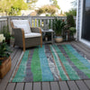 Piper Looms Chantille Stripes ACN1910 Teal Machine Washable Area Rug Outdoor Lifestyle Image Feature