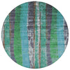 Piper Looms Chantille Stripes ACN1910 Teal Machine Washable Area Rug Round Main Image