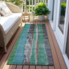Piper Looms Chantille Stripes ACN1910 Teal Machine Washable Area Rug Runner Outdoor Lifestyle Image Feature