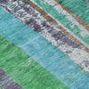 Piper Looms Chantille Stripes ACN1910 Teal Machine Washable Area Rug Swatch Image
