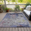 Piper Looms Chantille Abstract ACN1911 Blue Machine Washable Area Rug Outdoor Lifestyle Image Feature