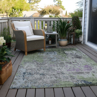Piper Looms Chantille Abstract ACN1911 Fern Machine Washable Area Rug Outdoor Lifestyle Image Feature
