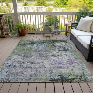 Piper Looms Chantille Abstract ACN1911 Fern Machine Washable Area Rug Outdoor Lifestyle Image Feature