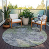 Piper Looms Chantille Abstract ACN1911 Fern Machine Washable Area Rug Round Outdoor Lifestyle Image Feature
