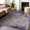 Piper Looms Chantille Abstract ACN1911 Lavender Machine Washable Area Rug Lifestyle Image Feature