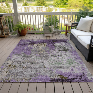 Piper Looms Chantille Abstract ACN1911 Lavender Machine Washable Area Rug Outdoor Lifestyle Image Feature