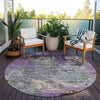 Piper Looms Chantille Abstract ACN1911 Lavender Machine Washable Area Rug Round Outdoor Lifestyle Image Feature