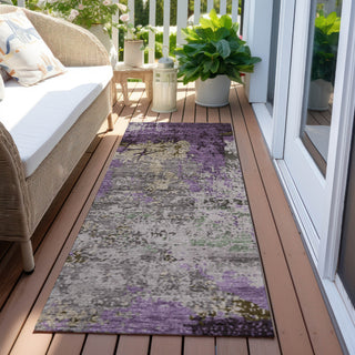 Piper Looms Chantille Abstract ACN1911 Lavender Machine Washable Area Rug Runner Outdoor Lifestyle Image Feature