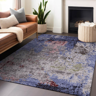Piper Looms Chantille Abstract ACN1911 Plum Machine Washable Area Rug Lifestyle Image Feature