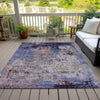 Piper Looms Chantille Abstract ACN1911 Plum Machine Washable Area Rug Outdoor Lifestyle Image Feature