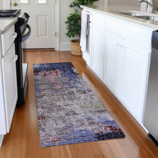 Piper Looms Chantille Abstract ACN1911 Plum Machine Washable Area Rug Runner Lifestyle Image Feature