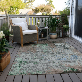 Piper Looms Chantille Abstract ACN1911 Taupe Machine Washable Area Rug Outdoor Lifestyle Image Feature