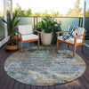 Piper Looms Chantille Abstract ACN1911 Taupe Machine Washable Area Rug Round Outdoor Lifestyle Image Feature