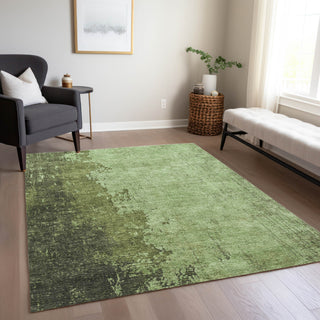 Piper Looms Chantille Abstract ACN1912 Aloe Machine Washable Area Rug Lifestyle Image Feature