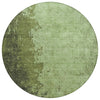 Piper Looms Chantille Abstract ACN1912 Aloe Machine Washable Area Rug Round Main Image