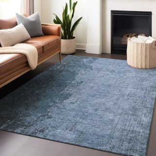 Piper Looms Chantille Abstract ACN1912 Blue Machine Washable Area Rug Lifestyle Image Feature