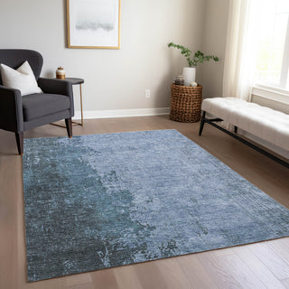 Piper Looms Chantille Abstract ACN1912 Blue Machine Washable Area Rug Lifestyle Image Feature