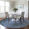 Piper Looms Chantille Abstract ACN1912 Blue Machine Washable Area Rug Round Lifestyle Image Feature