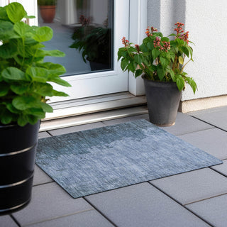 Piper Looms Chantille Abstract ACN1912 Blue Machine Washable Area Rug Scatter Outdoor Lifestyle Image Feature