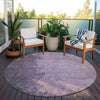 Piper Looms Chantille Abstract ACN1912 Lavender Machine Washable Area Rug Round Outdoor Lifestyle Image Feature