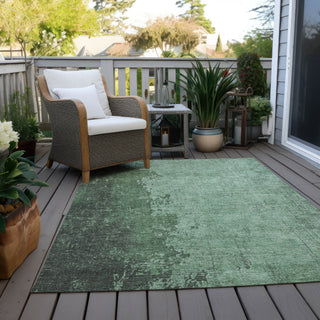 Piper Looms Chantille Abstract ACN1912 Seafoam Machine Washable Area Rug Outdoor Lifestyle Image Feature