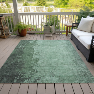 Piper Looms Chantille Abstract ACN1912 Seafoam Machine Washable Area Rug Outdoor Lifestyle Image Feature