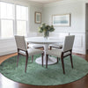 Piper Looms Chantille Abstract ACN1912 Seafoam Machine Washable Area Rug Round Lifestyle Image Feature