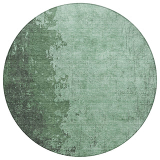 Piper Looms Chantille Abstract ACN1912 Seafoam Machine Washable Area Rug Round Main Image