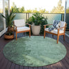 Piper Looms Chantille Abstract ACN1912 Seafoam Machine Washable Area Rug Round Outdoor Lifestyle Image Feature
