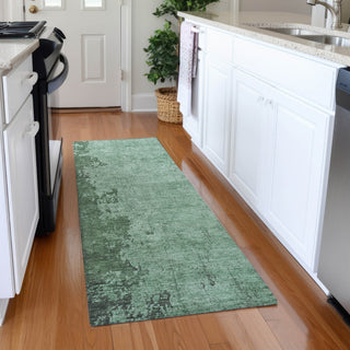 Piper Looms Chantille Abstract ACN1912 Seafoam Machine Washable Area Rug Runner Lifestyle Image Feature