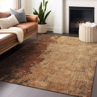 Piper Looms Chantille Abstract ACN1912 Tan Machine Washable Area Rug Lifestyle Image Feature