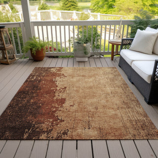 Piper Looms Chantille Abstract ACN1912 Tan Machine Washable Area Rug Outdoor Lifestyle Image Feature