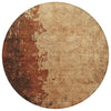 Piper Looms Chantille Abstract ACN1912 Tan Machine Washable Area Rug Round Main Image
