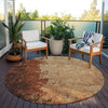 Piper Looms Chantille Abstract ACN1912 Tan Machine Washable Area Rug Round Outdoor Lifestyle Image Feature
