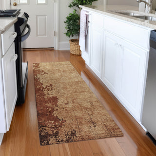 Piper Looms Chantille Abstract ACN1912 Tan Machine Washable Area Rug Runner Lifestyle Image Feature