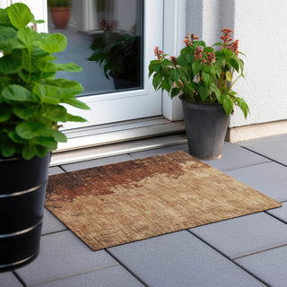 Piper Looms Chantille Abstract ACN1912 Tan Machine Washable Area Rug Scatter Outdoor Lifestyle Image Feature