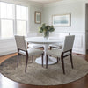 Piper Looms Chantille Abstract ACN1912 Taupe Machine Washable Area Rug Round Lifestyle Image Feature