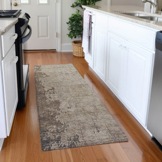 Piper Looms Chantille Abstract ACN1912 Taupe Machine Washable Area Rug Runner Lifestyle Image Feature