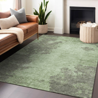 Piper Looms Chantille Abstract ACN1913 Aloe Machine Washable Area Rug Lifestyle Image Feature