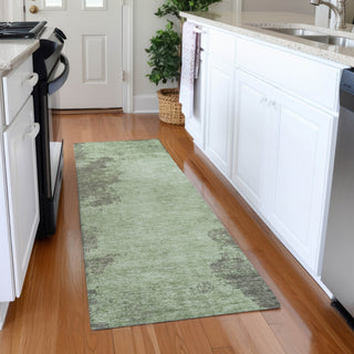 Piper Looms Chantille Abstract ACN1913 Aloe Machine Washable Area Rug Runner Lifestyle Image Feature