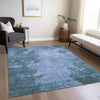Piper Looms Chantille Abstract ACN1913 Denim Machine Washable Area Rug Lifestyle Image Feature