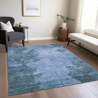 Piper Looms Chantille Abstract ACN1913 Denim Machine Washable Area Rug Lifestyle Image Feature