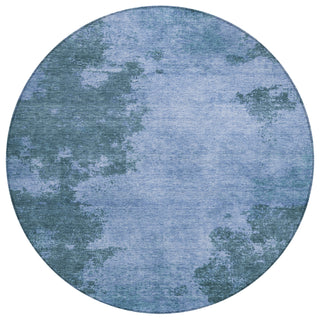 Piper Looms Chantille Abstract ACN1913 Denim Machine Washable Area Rug Round Main Image