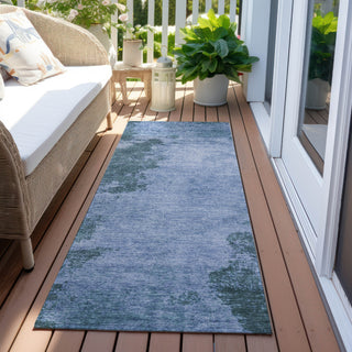 Piper Looms Chantille Abstract ACN1913 Denim Machine Washable Area Rug Runner Outdoor Lifestyle Image Feature